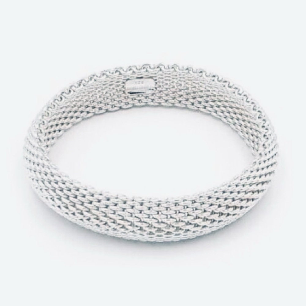 Vintage Tiffany & Co. Somerset Mesh Bangle Bracelet .925 Silver – 7.5” - Picture 6 of 8